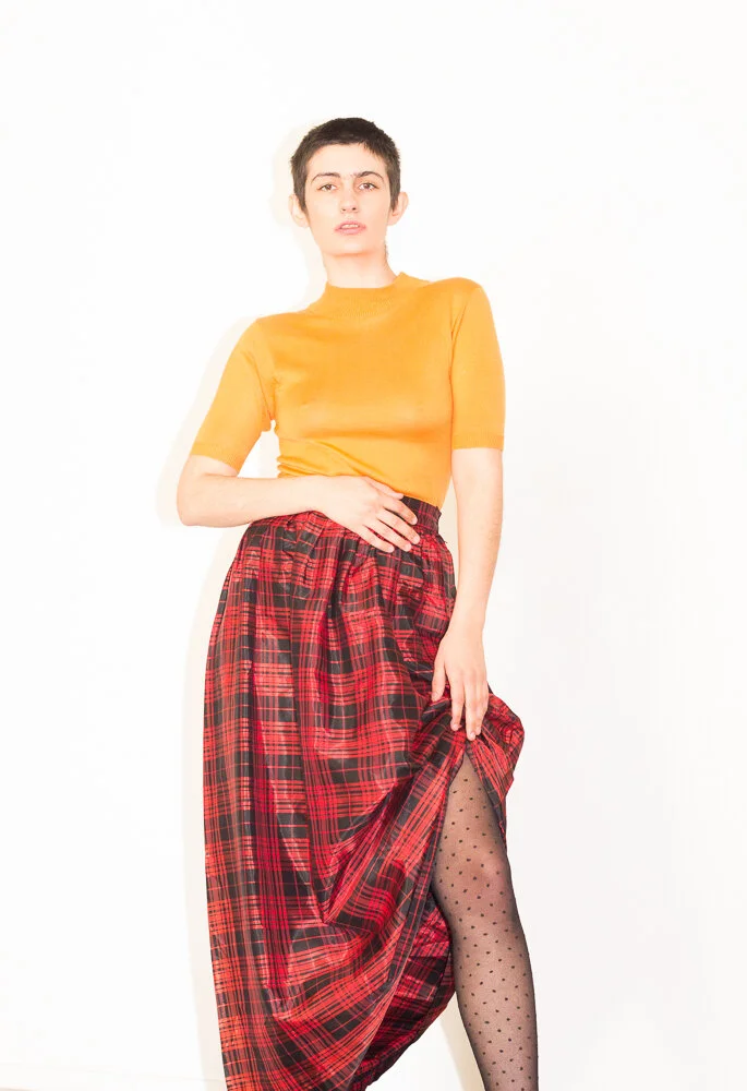 1980s Plaid Silk Taffeta Ball Skirt — Wayward Collection